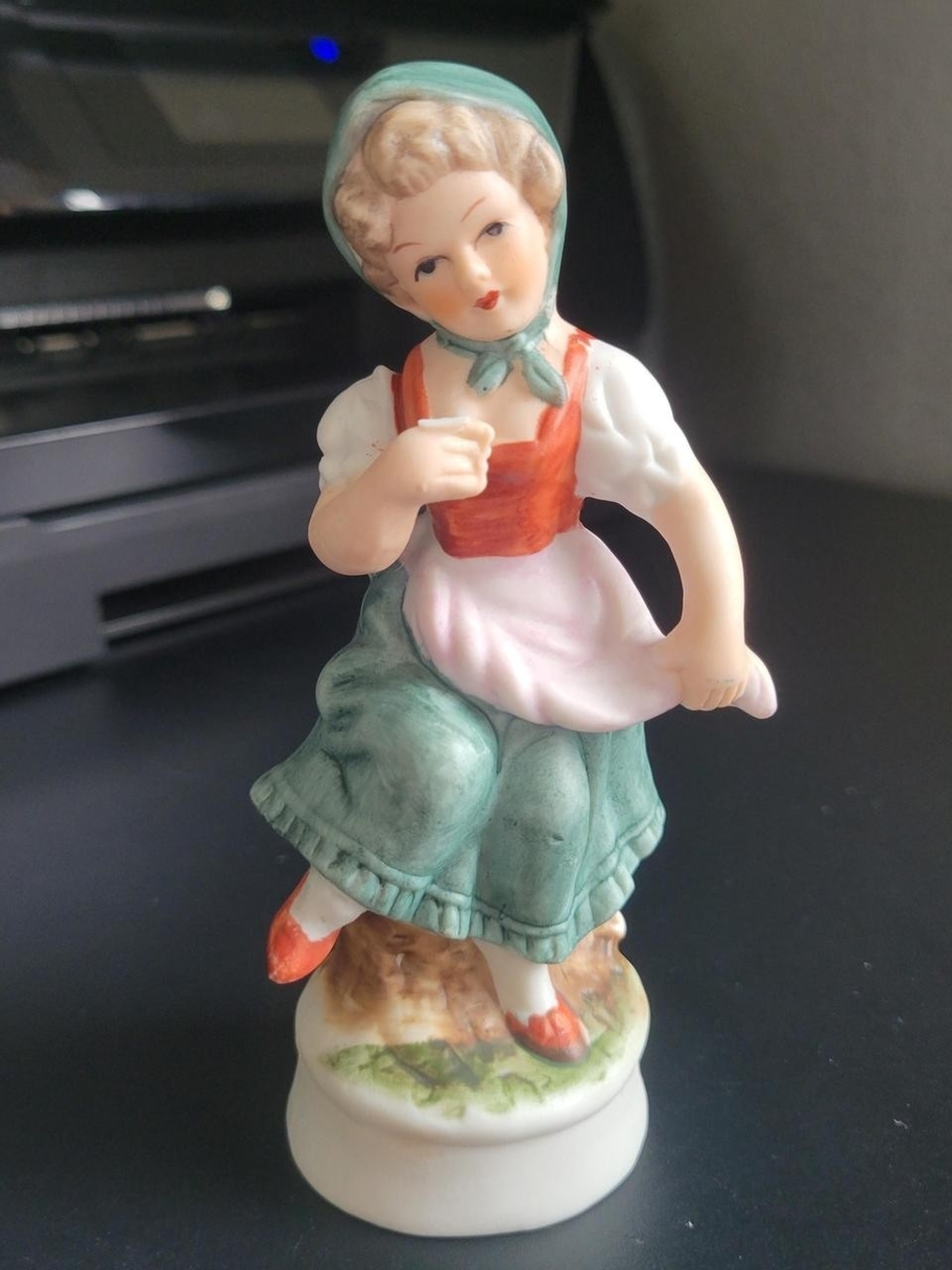 Vintage bisque ceramic figurine of a dancing girl